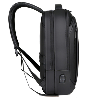 Black BSCI Business Travel Backpack แล็ปท็อปกระเป๋าเป้สะพายหลังบุรุษวัยรุ่นพร้อมที่ชาร์จ