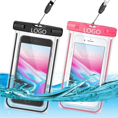 กระเป๋ากันน้ำสีสันสดใสสำหรับว่ายน้ำ Pvc โทรศัพท์กันน้ำกระเป๋าแห้ง 6.5IN