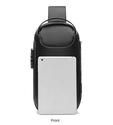 ป้องกันการโจรกรรมกระเป๋าสะพายข้างกระเป๋าสะพายข้างกระเป๋าสะพาย USB Men Chest Bag