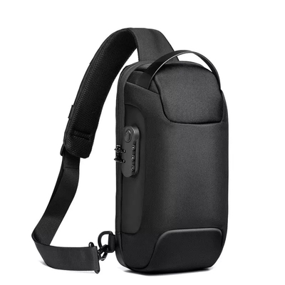 ป้องกันการโจรกรรมกระเป๋าสะพายข้างกระเป๋าสะพายข้างกระเป๋าสะพาย USB Men Chest Bag