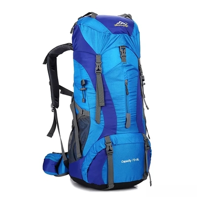 กระเป๋าเป้สะพายหลังเดินป่ากันน้ำ Ransel Mountain กระเป๋าเป้สะพายหลังโพลีเอสเตอร์ 70 ลิตร ISO