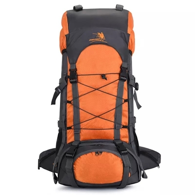 กระเป๋าเป้ตั้งแคมป์กันน้ำสีน้ำเงิน 60L BSCI กระเป๋าเป้สะพายหลังปีนเขา