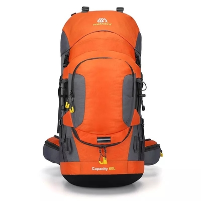 กระเป๋าเป้สะพายหลังเดินป่ากันน้ำน้ำหนักเบา 60L เป้สะพายหลังกันฝน 70 ซม.