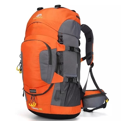 กระเป๋าเป้สะพายหลังเดินป่ากันน้ำน้ำหนักเบา 60L เป้สะพายหลังกันฝน 70 ซม.