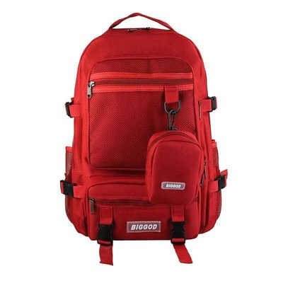 Red BSCI Business Back Packs กระเป๋าเป้สะพายหลังเดินทางขนาดใหญ่แบบสบาย ๆ ของ Oxford