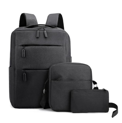 ODM Polyester Men's Backpack ชุดกระเป๋าเป้สะพายหลังแล็ปท็อปสีน้ำเงินกันน้ำ