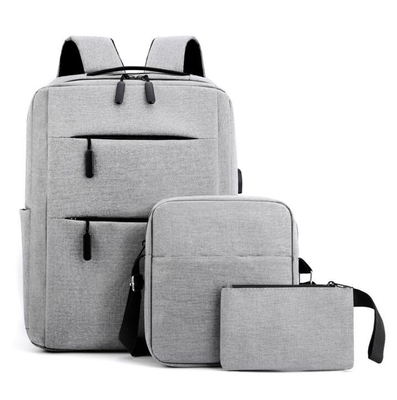 ODM Polyester Men's Backpack ชุดกระเป๋าเป้สะพายหลังแล็ปท็อปสีน้ำเงินกันน้ำ