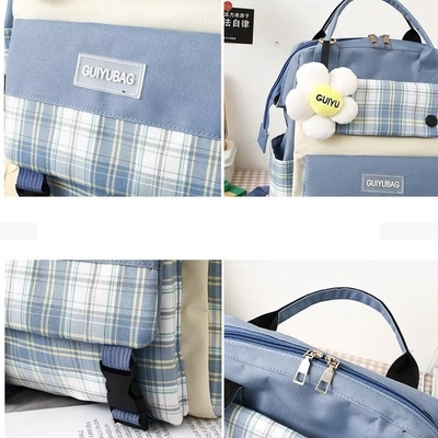 ผ้าใบกระเป๋านักเรียนหญิงตั้งวิทยาลัยกันน้ำกระเป๋าหนังสือน่ารักชุด Wallet