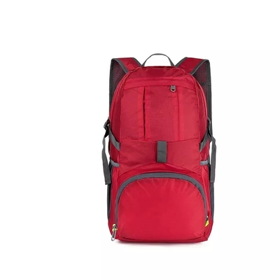 Red BSCI กระเป๋าเป้สะพายหลังเดินป่าพับได้ 35L Mountain Equipment Rucksack Waterproof