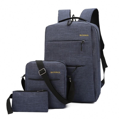 กระเป๋าเป้สะพายหลังชาร์จ USB ขนาด 1.47 นิ้วชุด 3 ใน 1 คอมพิวเตอร์ Oxford Waterproof Rucksack