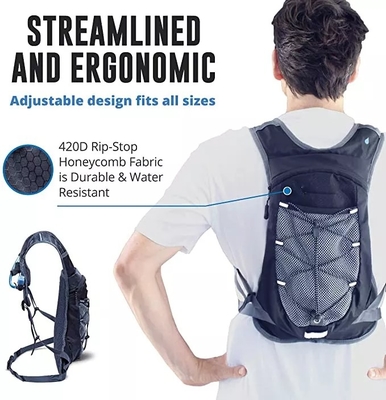 กระเป๋าเป้สะพายหลังเดินป่ากันน้ำ ISO 2L 0.1 กก. เสื้อกั๊กไฮเดรชั่นน้ำหนักเบาเดินทาง Men