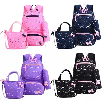 กระเป๋าเป้สะพายหลังสำหรับโรงเรียนหญิงกระเป๋าเป้สะพายหลังเด็กน่ารัก Bookbags ฉนวนกล่องอาหารกลางวันชุดกระเป๋า