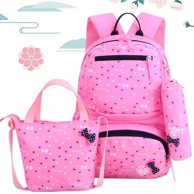 กระเป๋าเป้สะพายหลังสำหรับโรงเรียนหญิงกระเป๋าเป้สะพายหลังเด็กน่ารัก Bookbags ฉนวนกล่องอาหารกลางวันชุดกระเป๋า