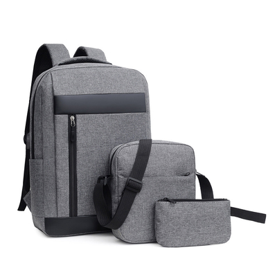 Black ODM Unisex Backpack ชุดธุรกิจ 3 ใน 1 ชุดกระเป๋าเป้สะพายหลังแล็ปท็อป School