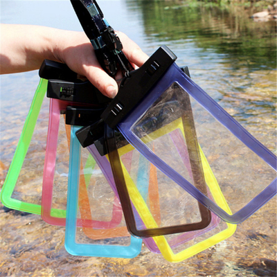 กระเป๋าใส่โทรศัพท์กันน้ำสีชมพู กระเป๋าใส่โทรศัพท์กันน้ำ PVC ลอยกระเป๋าโทรศัพท์แห้ง