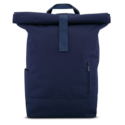 กระเป๋าเป้สะพายหลังขนาด 15.6 นิ้ว RollTop RPET Black Roll Top Backpack Waterproof Expandable