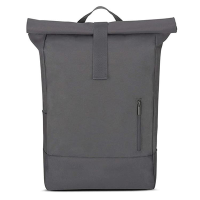 กระเป๋าเป้สะพายหลังขนาด 15.6 นิ้ว RollTop RPET Black Roll Top Backpack Waterproof Expandable