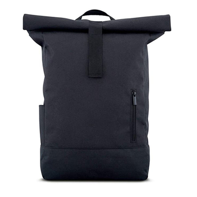 กระเป๋าเป้สะพายหลังขนาด 15.6 นิ้ว RollTop RPET Black Roll Top Backpack Waterproof Expandable