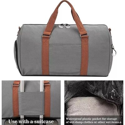 กระเป๋าเดินทางป้องกันการโจรกรรม unisex สีทึบกันน้ำ Duffle กระเป๋าเก็บสัมภาระ Trolley