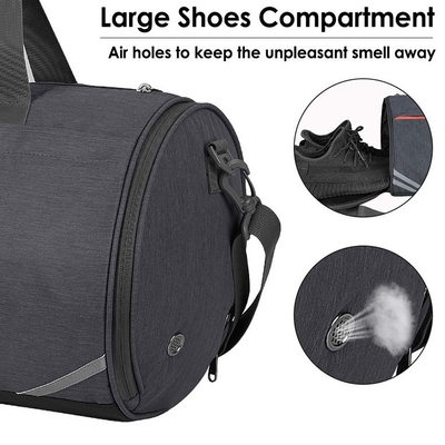กระเป๋าเดินทางป้องกันการโจรกรรมกีฬาน้ำหนักเบายิมกระเป๋า Duffle พร้อมช่องใส่รองเท้ากระเป๋าเปียก
