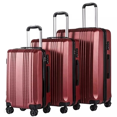 กระเป๋าเดินทางกันน้ำ ABS กระเป๋าเดินทางล้อลาก Hardside ซิปคู่ TSA Lock 4 ล้อสปินเนอร์