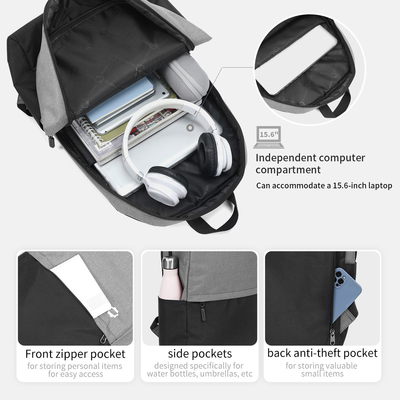 300D Snowflake PVC Travel Laptop Backpack กันน้ำ 15.6 นิ้วน้ำหนักเบาแบบสบาย ๆ