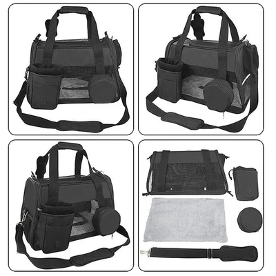 3 in 1 Pet Carrier Bag Small Cat Dog Travel Carrier Nylon PU Cotton Material