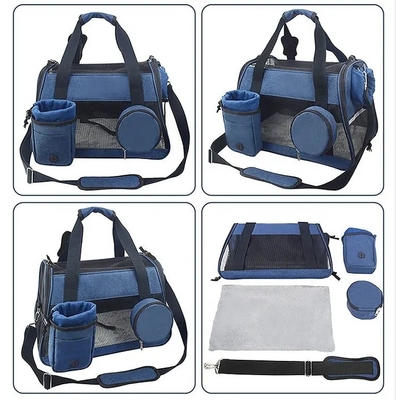 3 in 1 Pet Carrier Bag Small Cat Dog Travel Carrier Nylon PU Cotton Material
